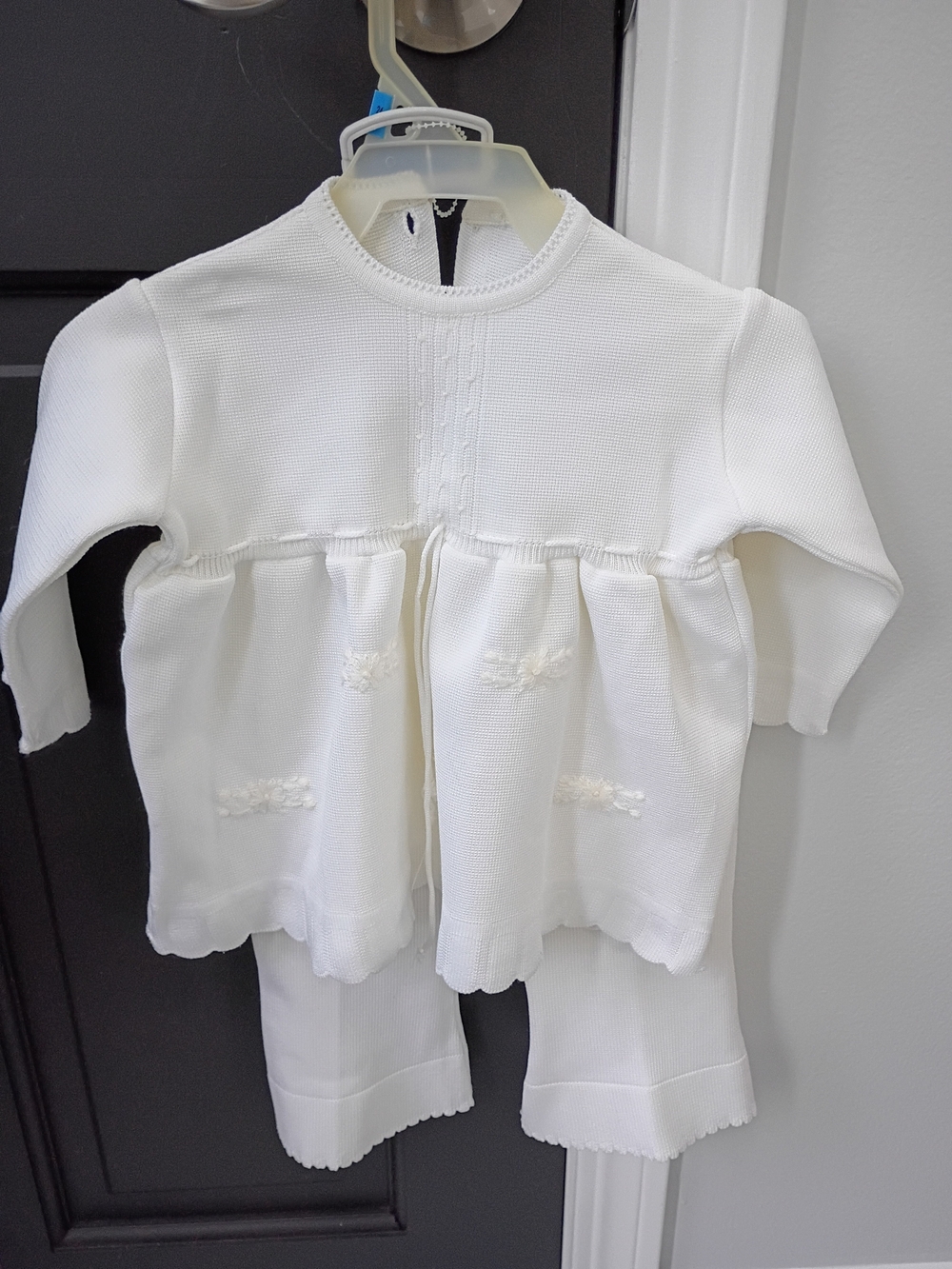 White Infant Knit Two-Piece Set